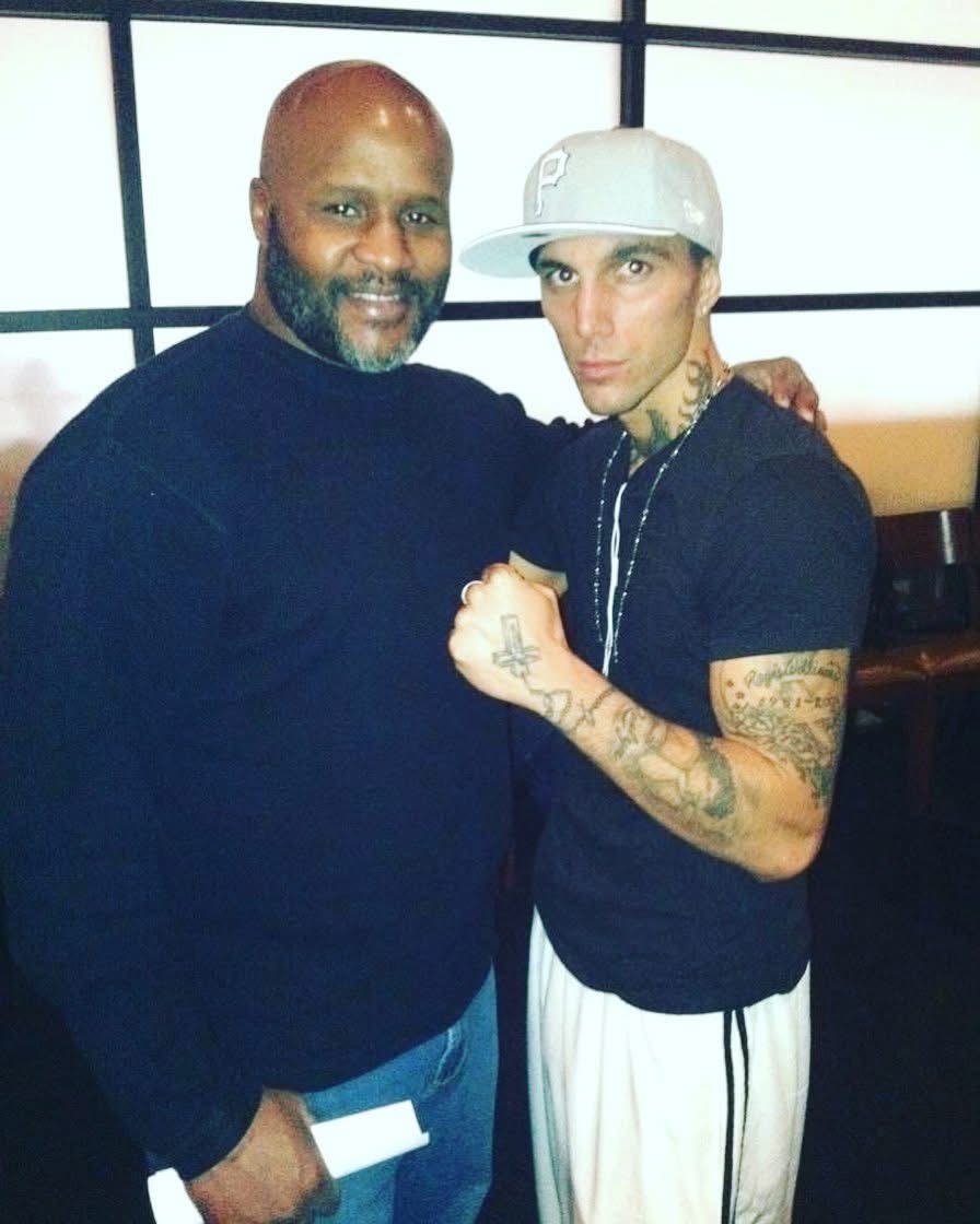 Jaryd Boyer with a boxing mentor
